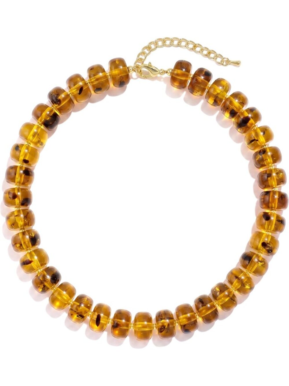 Women's Brown Chunky Acrylic Beaded Choker Statement Trendy Jewelry Gift
